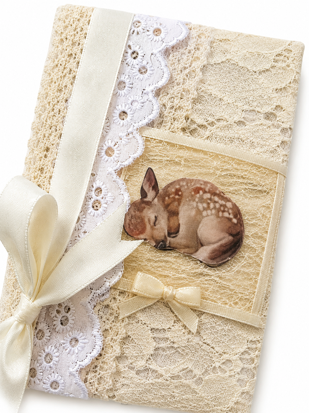 Lace Fawn Journal – Handmade A5 Notebook