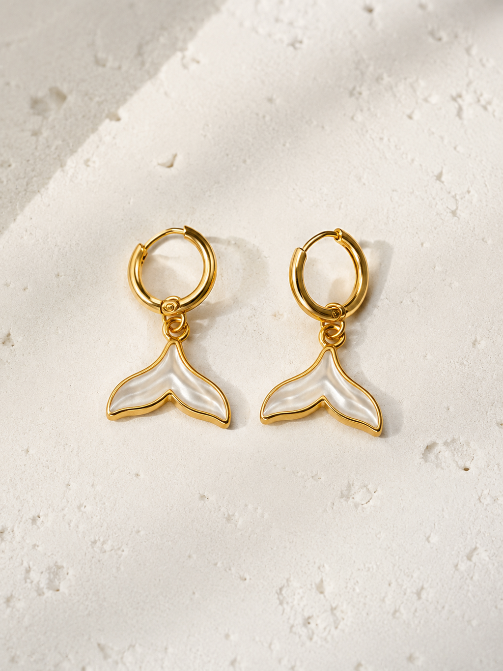 Pearl Mermaid Tail Hoop Earrings