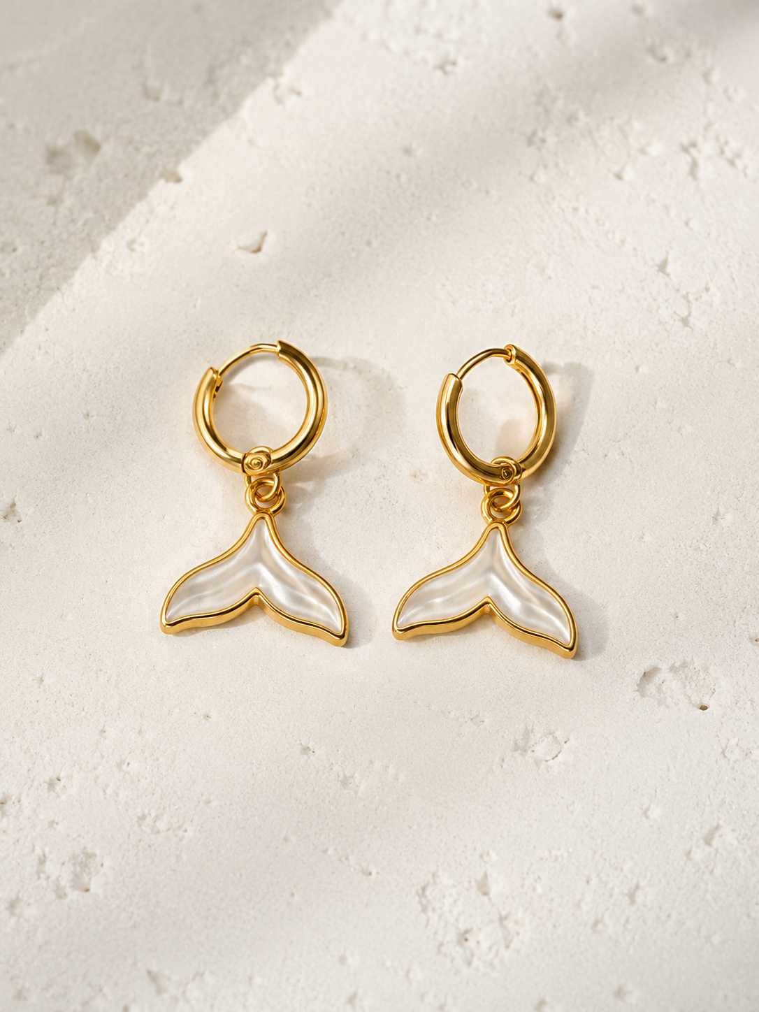Pearl Mermaid Tail Hoop Earrings