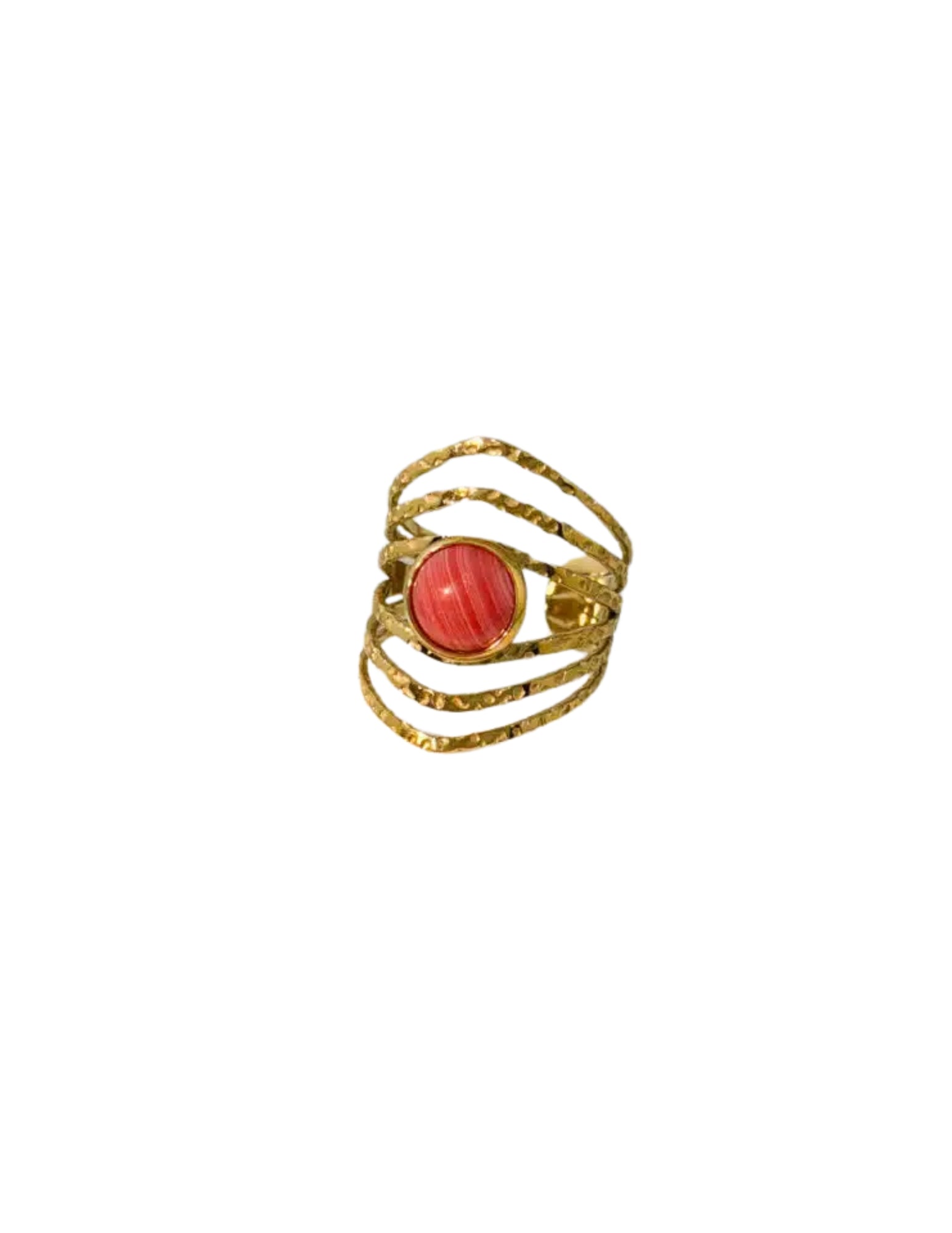 Coral Wave Stainless Steel Ring