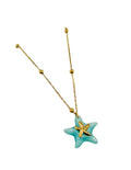 Aqua Starfish Stainless Steel Necklace