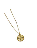 Golden Cross Medallion Stainless Steel Necklace