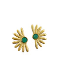 Turquoise Sunburst Stainless Steel Earrings